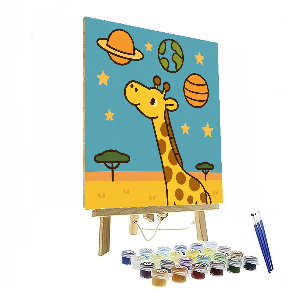 Galactic Giraffe Lookout Number painting