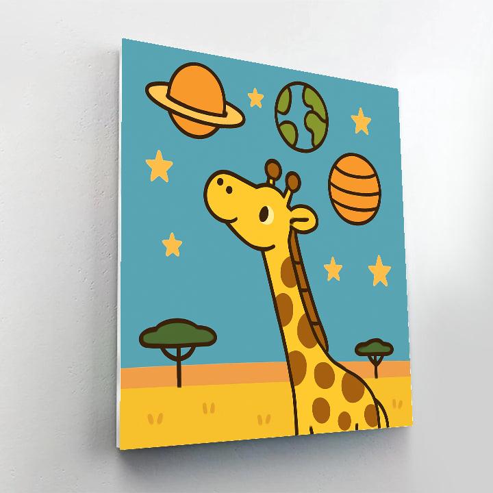 Galactic Giraffe Lookout Number painting