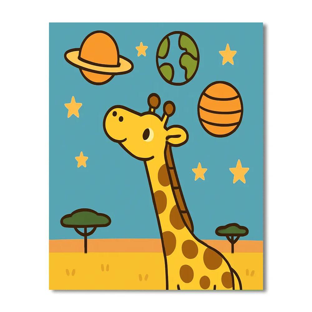 Galactic Giraffe Lookout Number painting