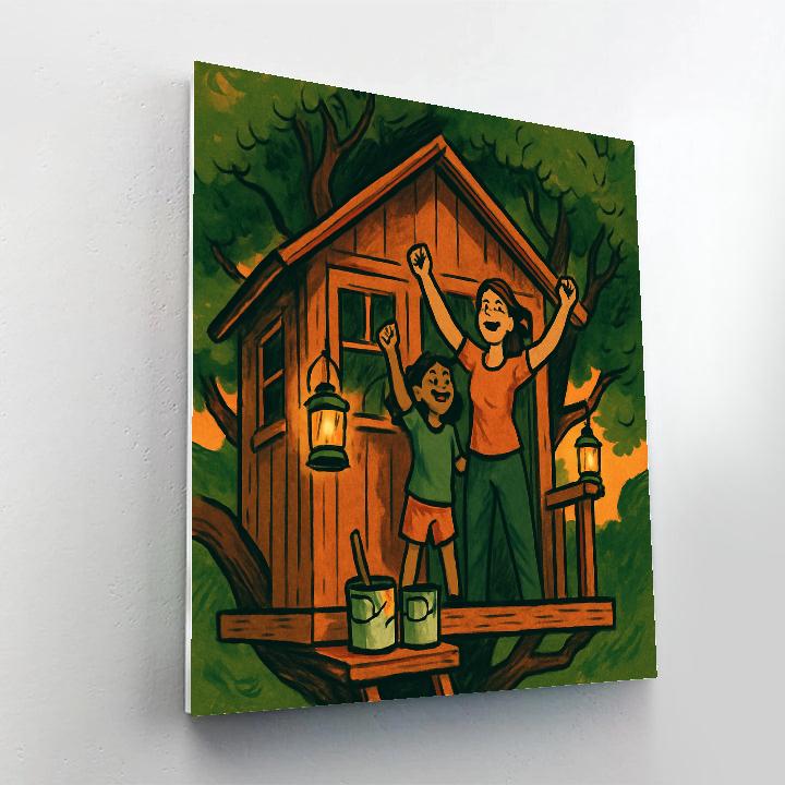 Backyard Treehouse Proud Reveal paint by number