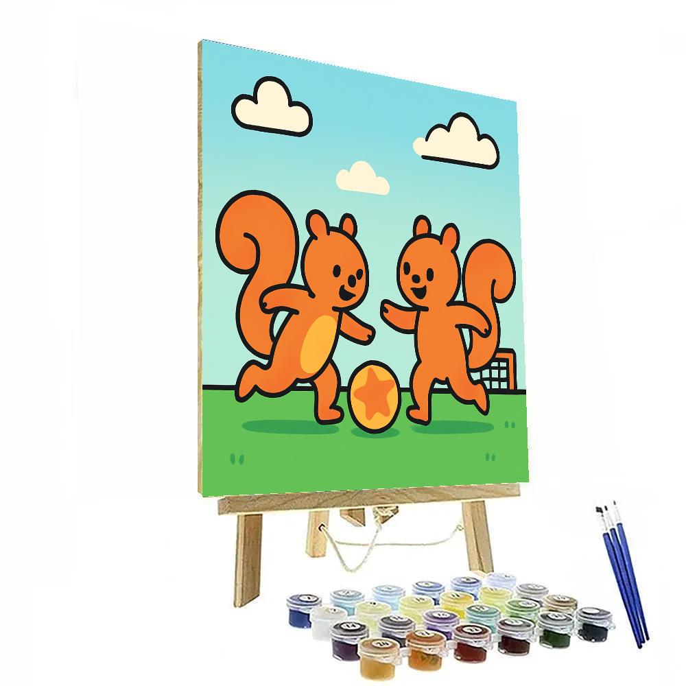 Satellite Squirrel Soccer Number painting
