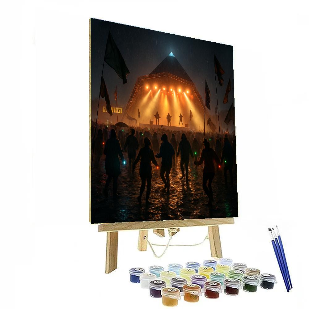 Glastonbury Muddy Stage Night Paint by numbers art