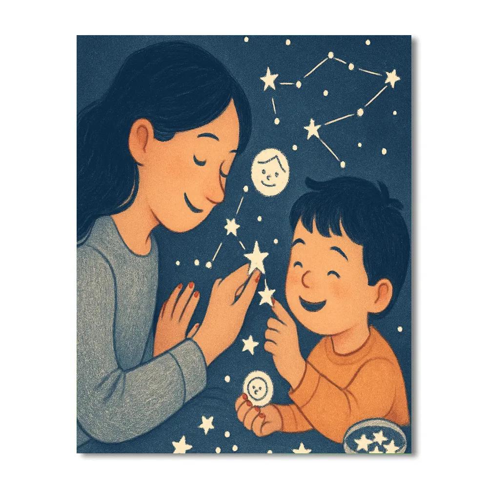 Bedtime Star Chart Craft paint by numbers