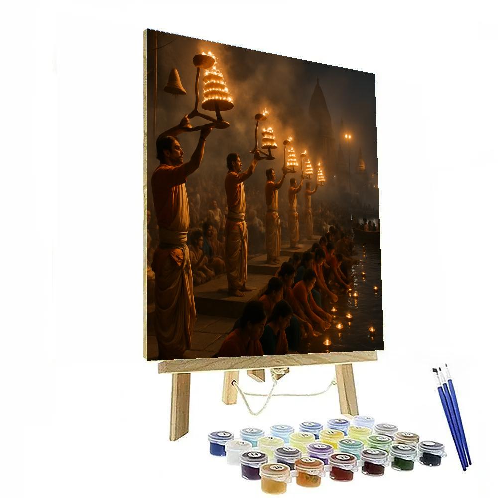 Kumbh Mela Evening Aarti painting number kit