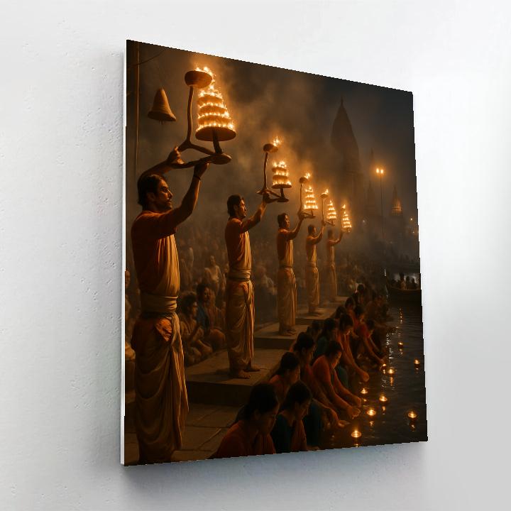 Kumbh Mela Evening Aarti painting number kit