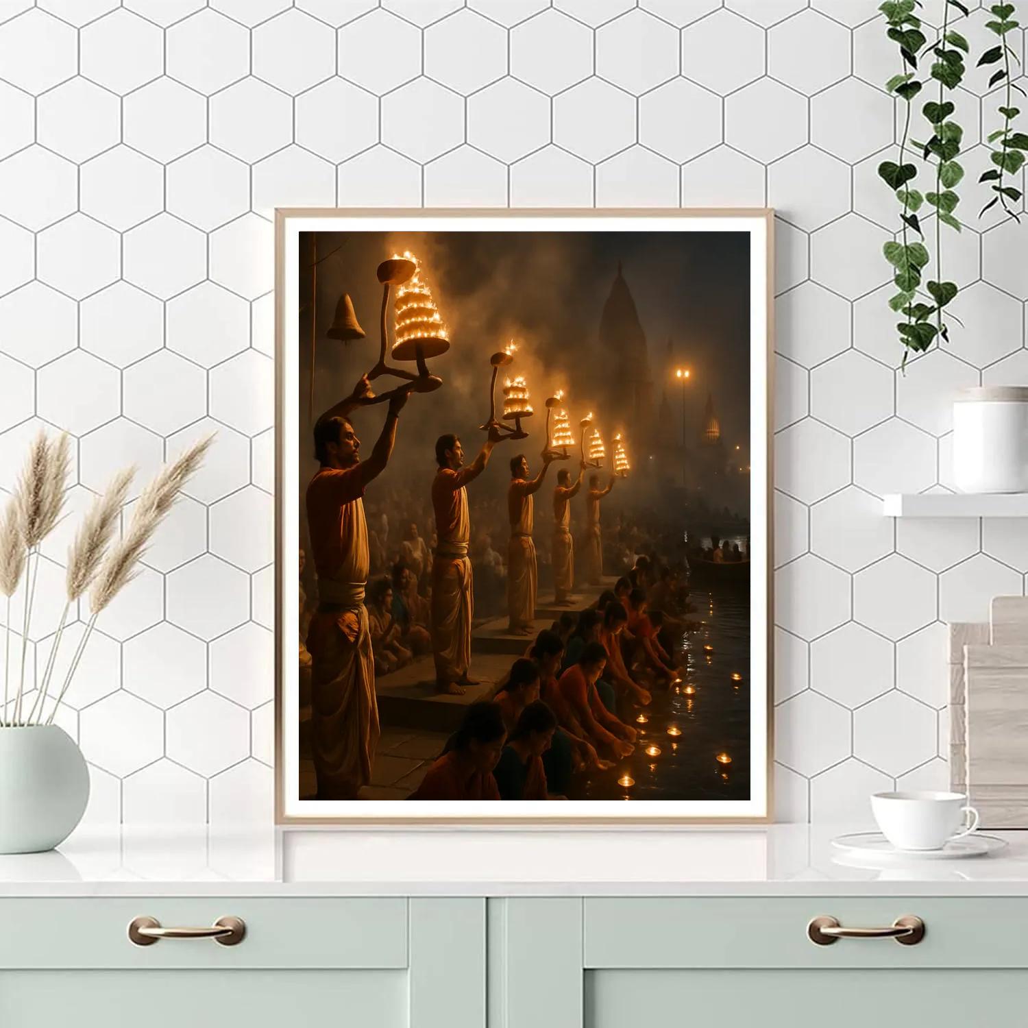 Kumbh Mela Evening Aarti painting number kit