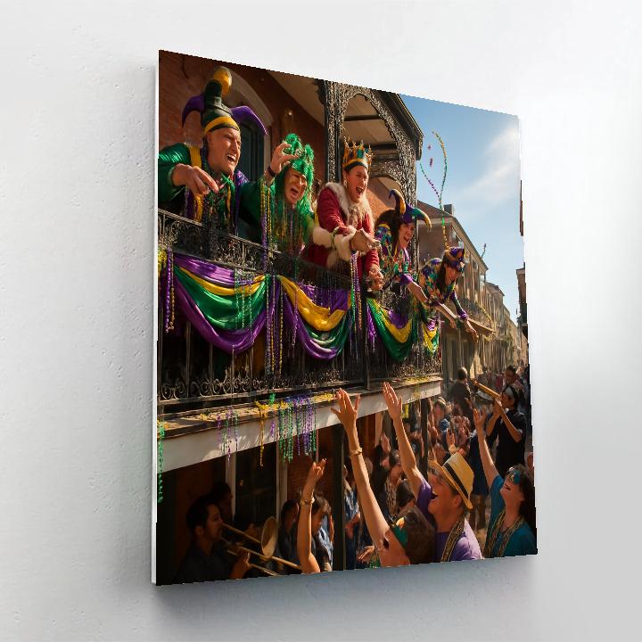 Mardi Gras Balcony Revelers Painting by numbers kit