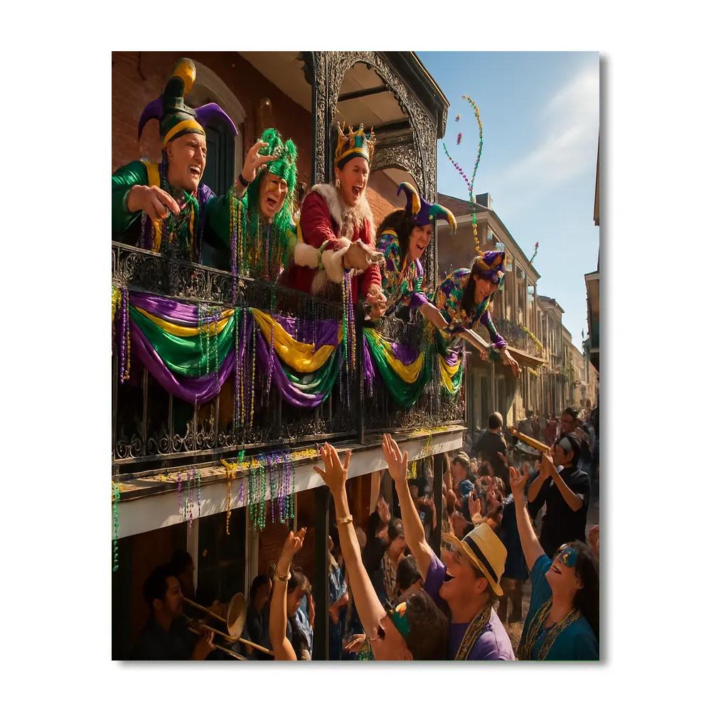 Mardi Gras Balcony Revelers Painting by numbers kit