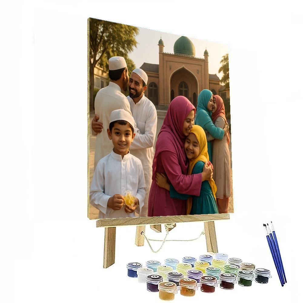 Eid Morning Family Embrace DIY paint by numbers