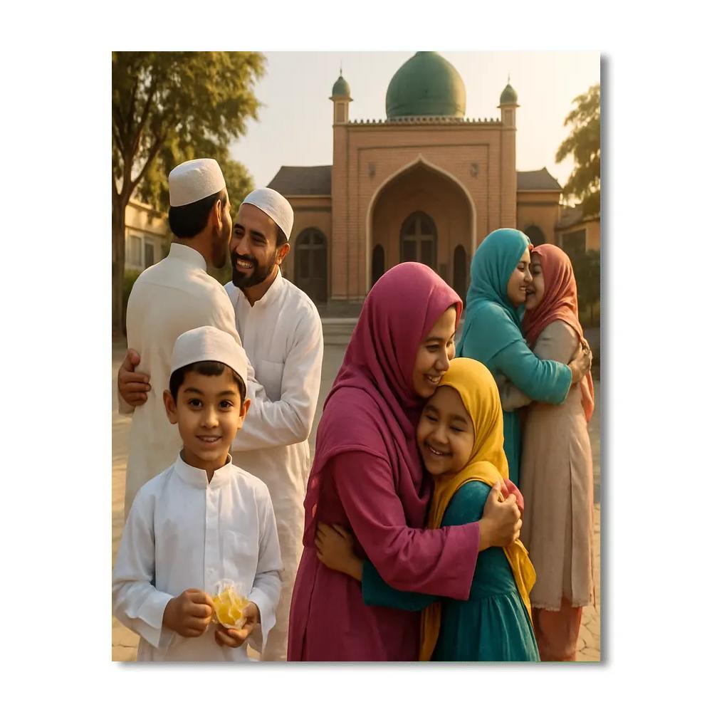 Eid Morning Family Embrace DIY paint by numbers