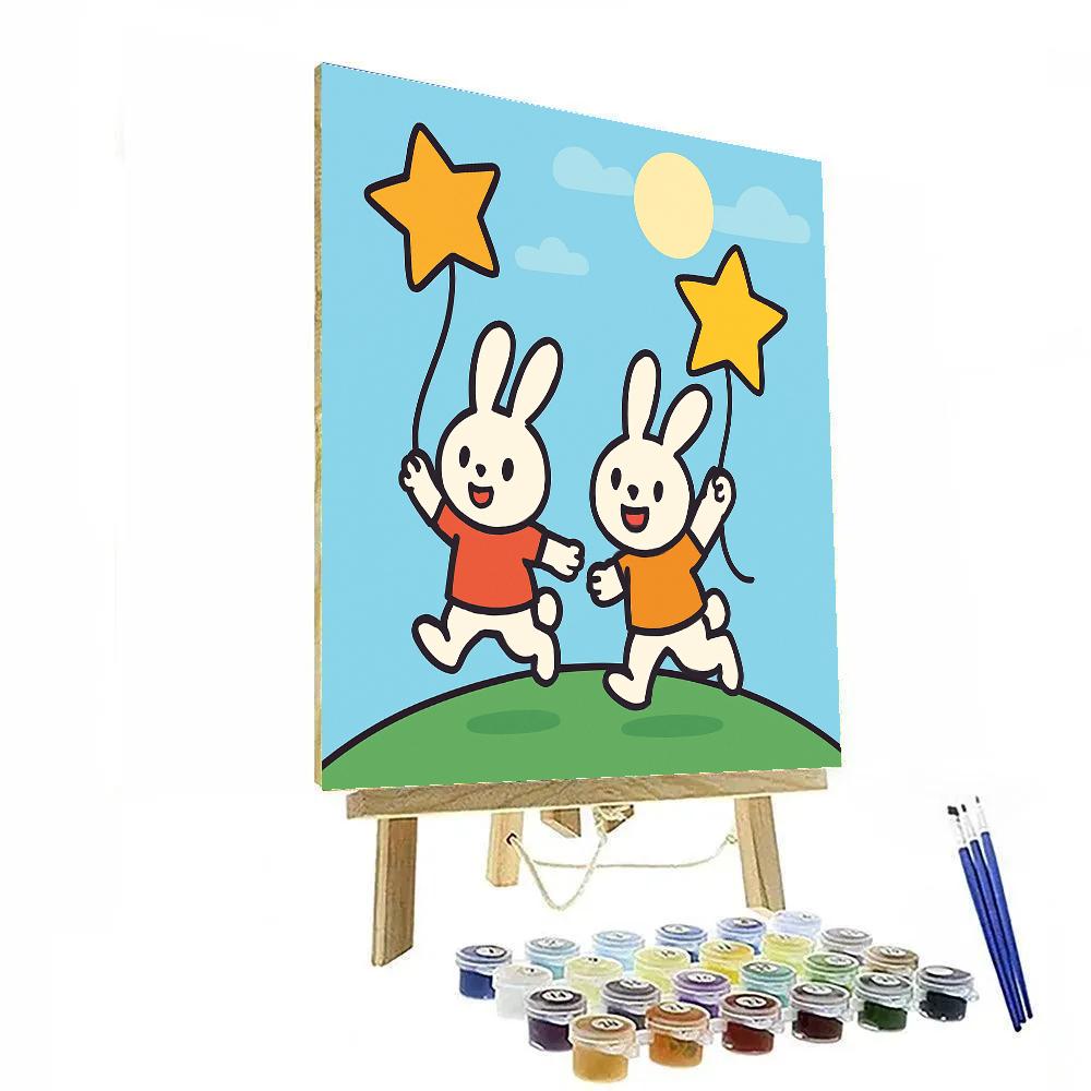 Star Kite Rabbits paint by color