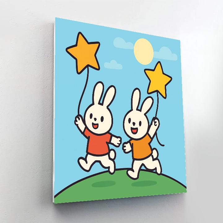Star Kite Rabbits paint by color