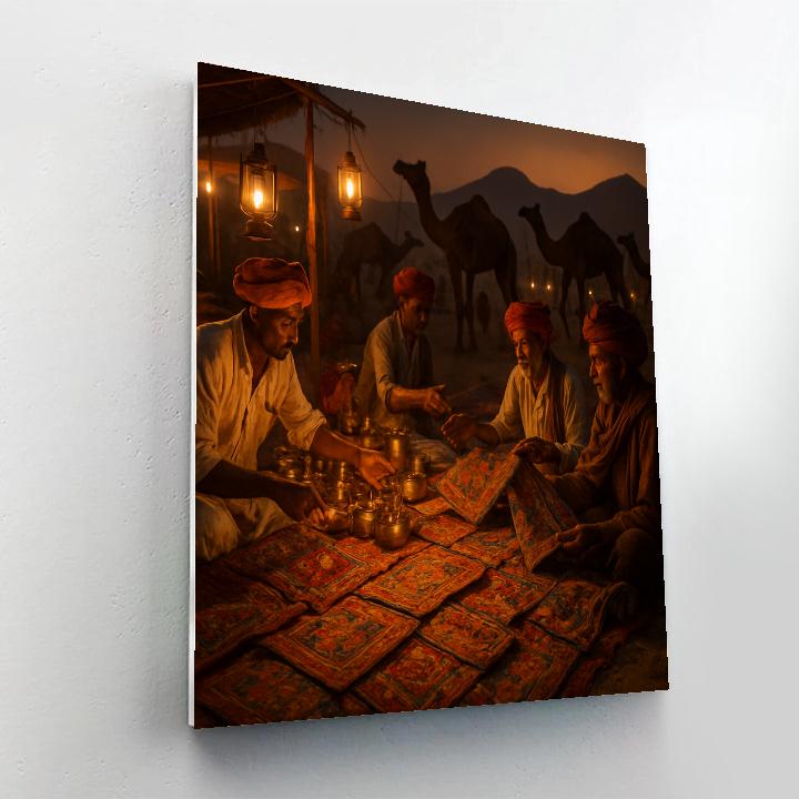 Pushkar Camel Fair Market Night DIY paint by numbers