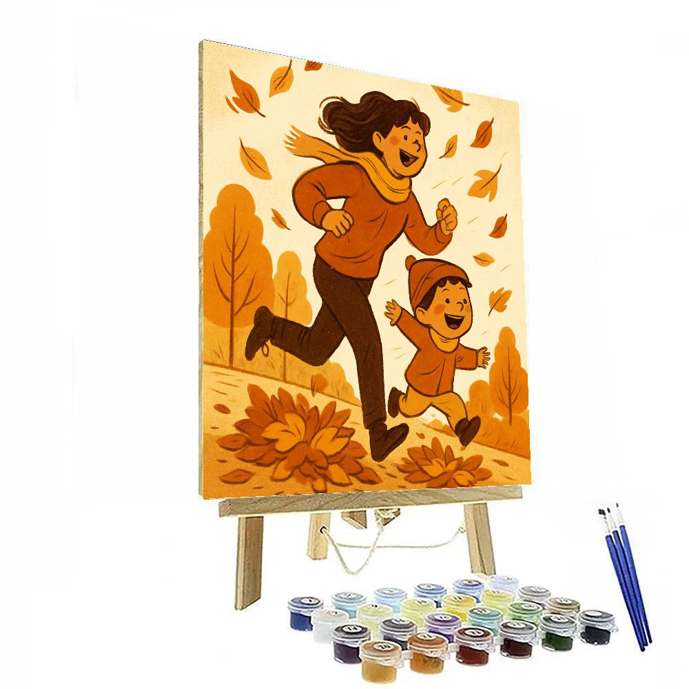 Autumn Leaf Parade painting number kit