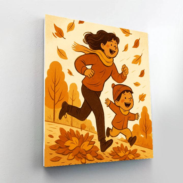 Autumn Leaf Parade painting number kit