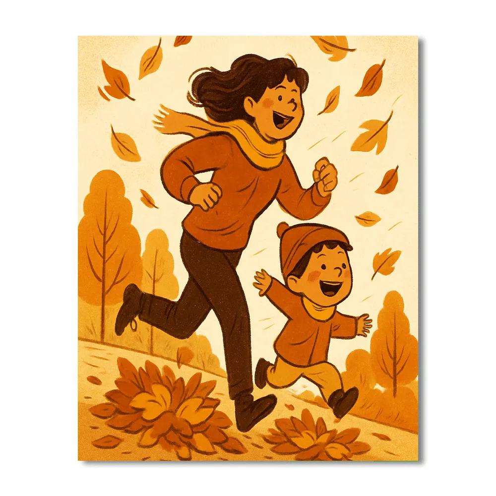 Autumn Leaf Parade painting number kit