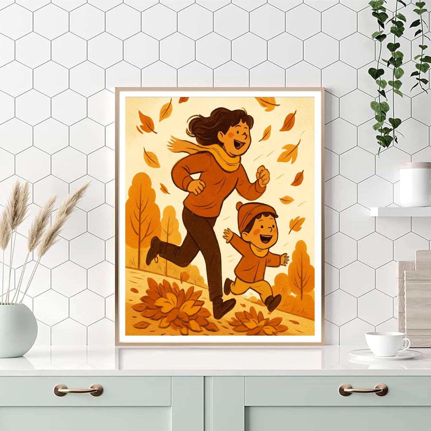 Autumn Leaf Parade painting number kit