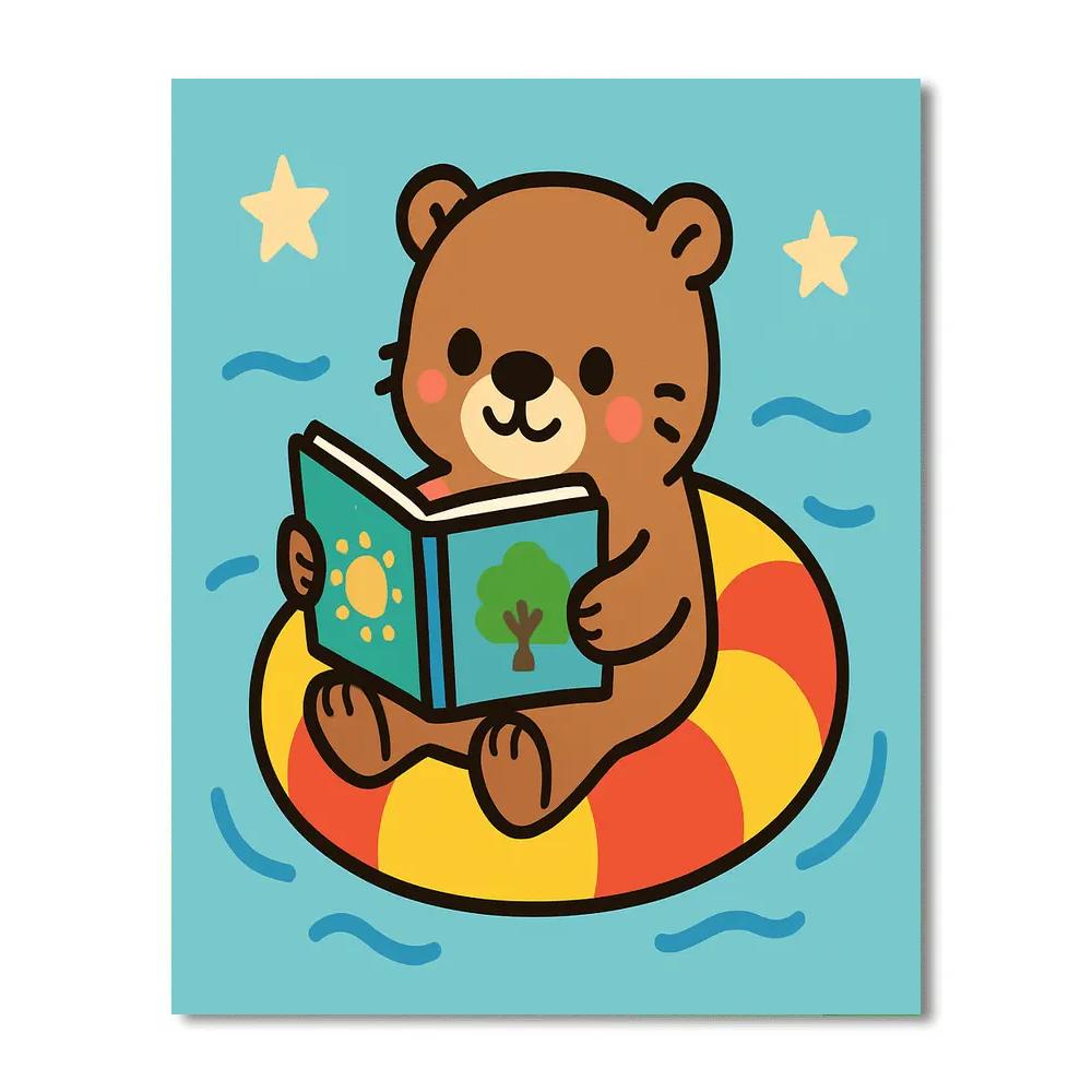Orbiting Otter Library Painting by numbers kit