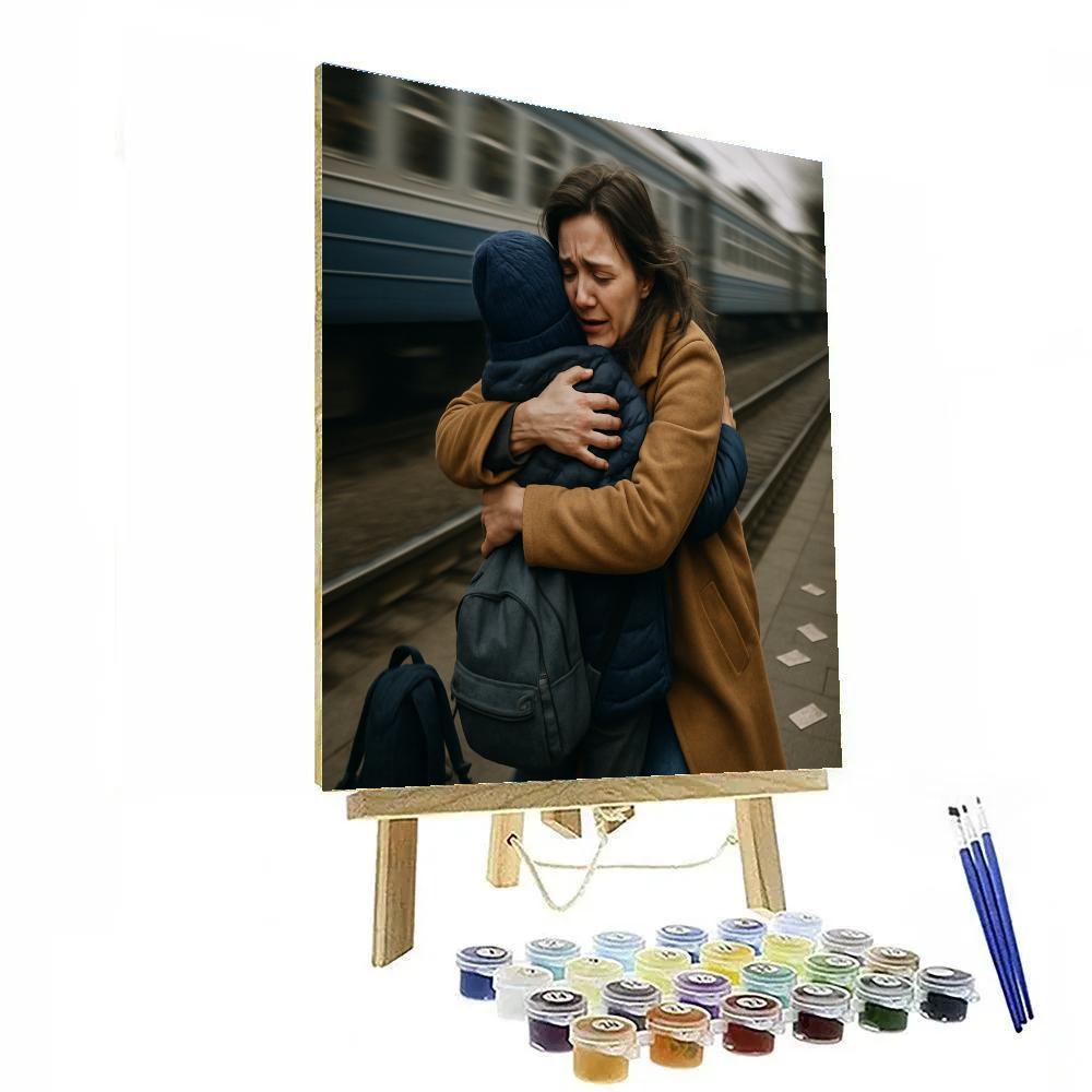 Train Platform Goodbye Numbered painting kits