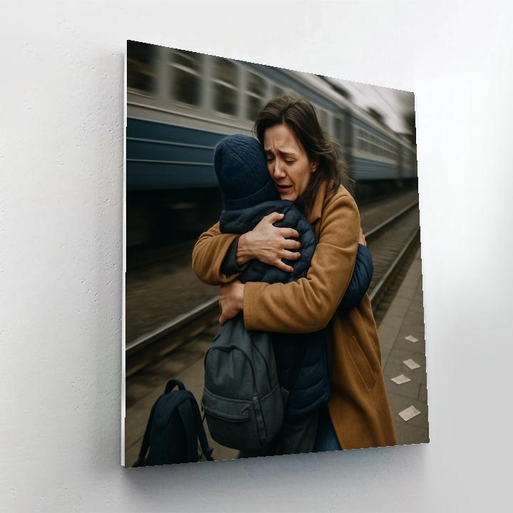 Train Platform Goodbye Numbered painting kits