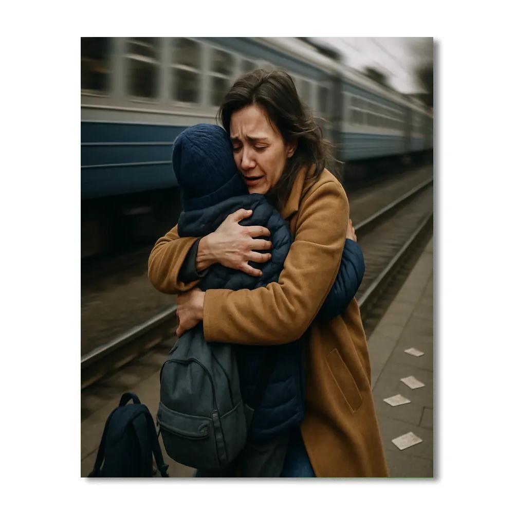 Train Platform Goodbye Numbered painting kits