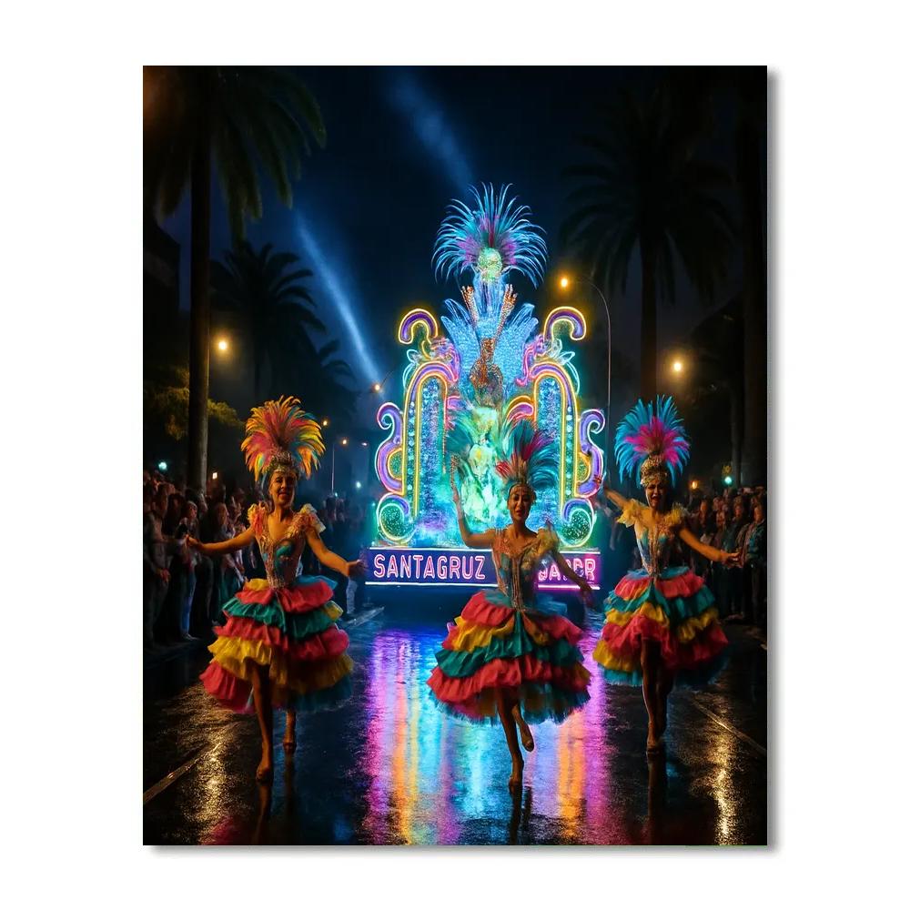 Tenerife Carnival Street Night Painting by numbers kit