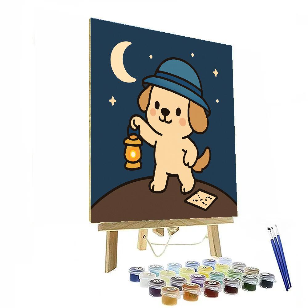 Moonbeam Puppy Explorer Number painting