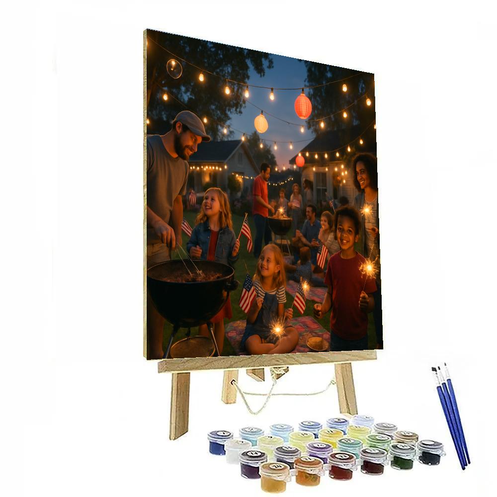Fourth Of July Block Party Paint by numbers art