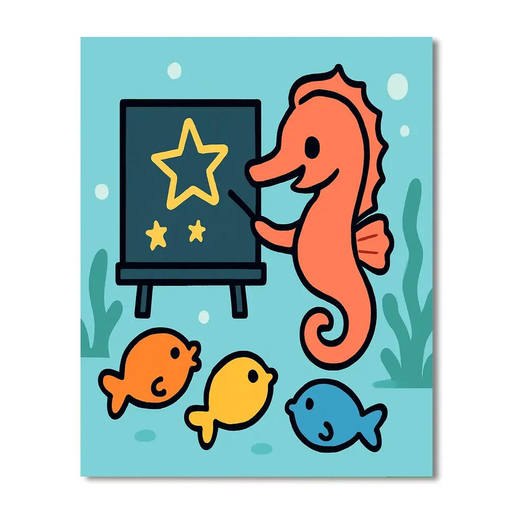Starlight Seahorse School Paint by numbers kits