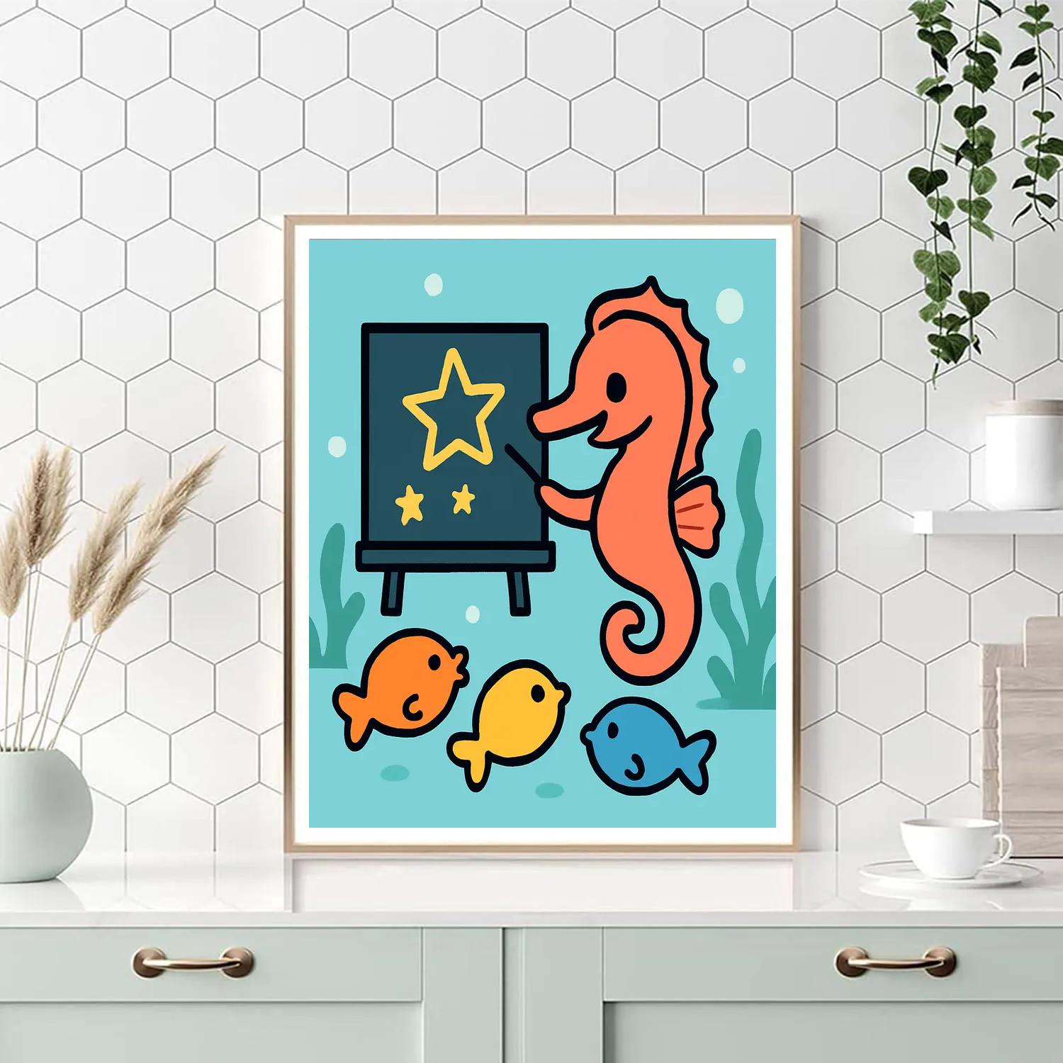 Starlight Seahorse School Paint by numbers kits