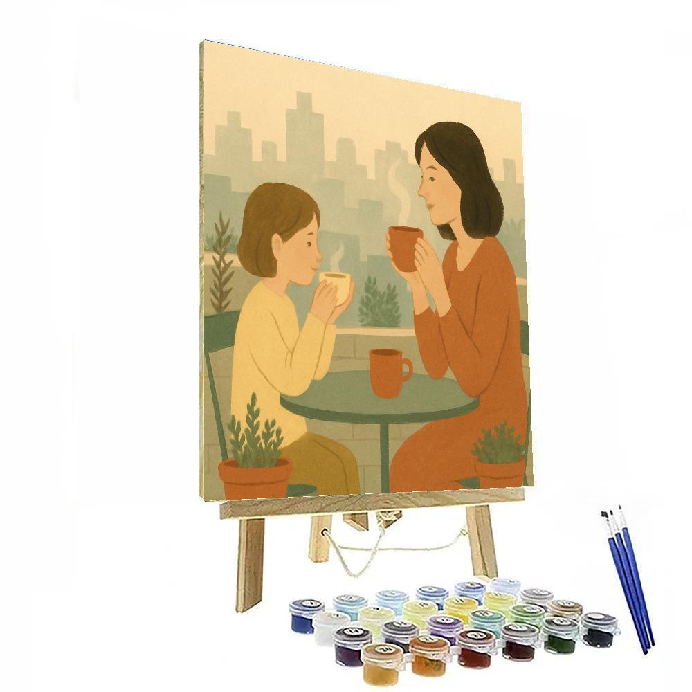 Rooftop Herb Tea Moment paint by color