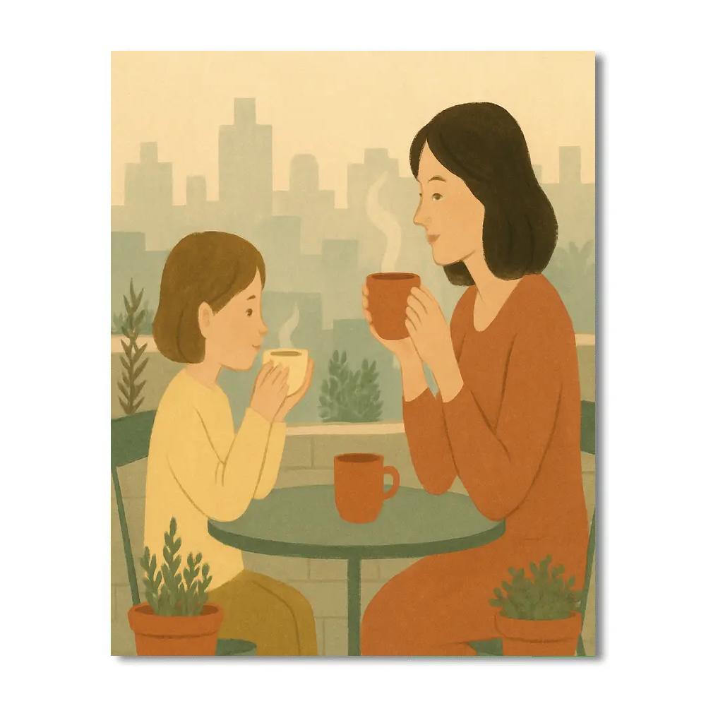 Rooftop Herb Tea Moment paint by color