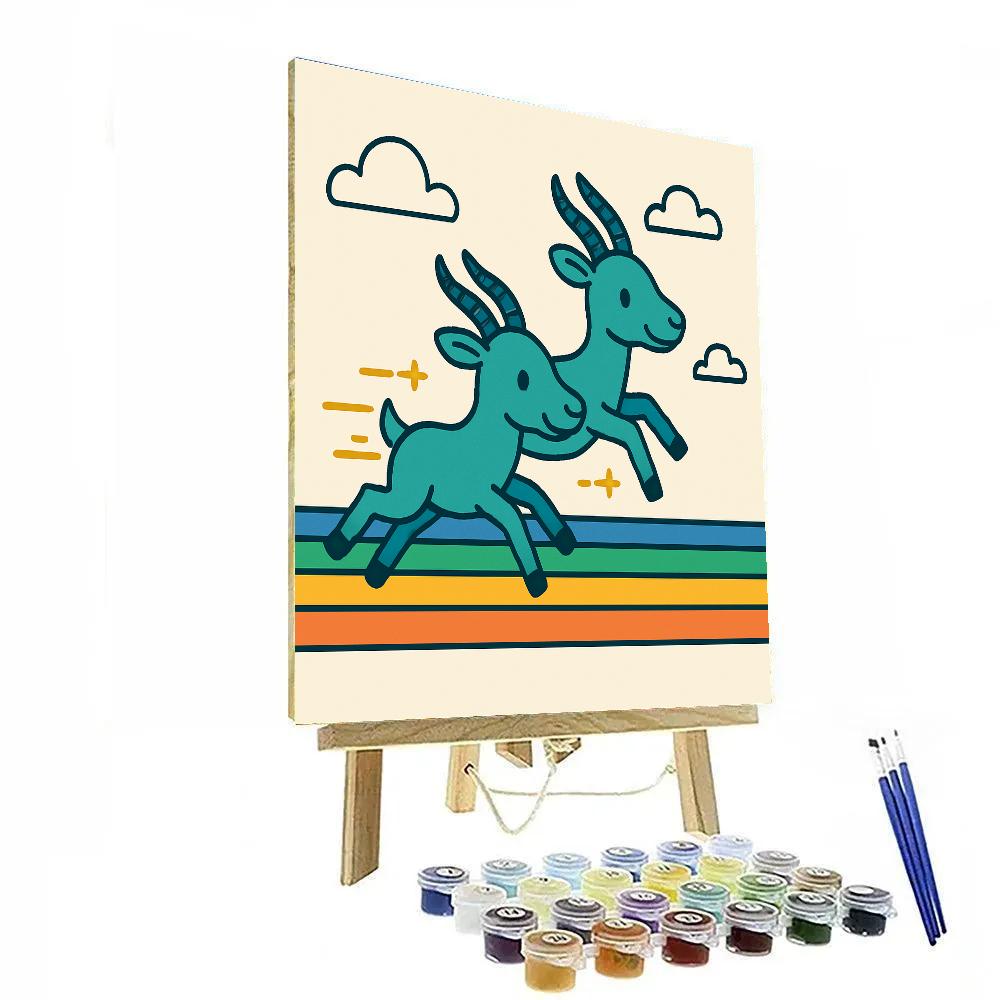 Galaxy Gazelle Race Number painting