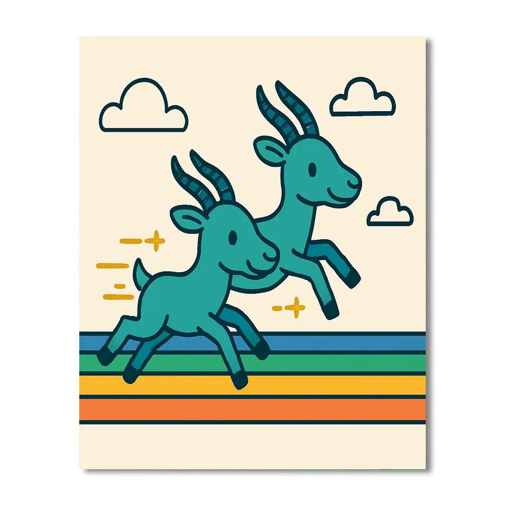 Galaxy Gazelle Race Number painting