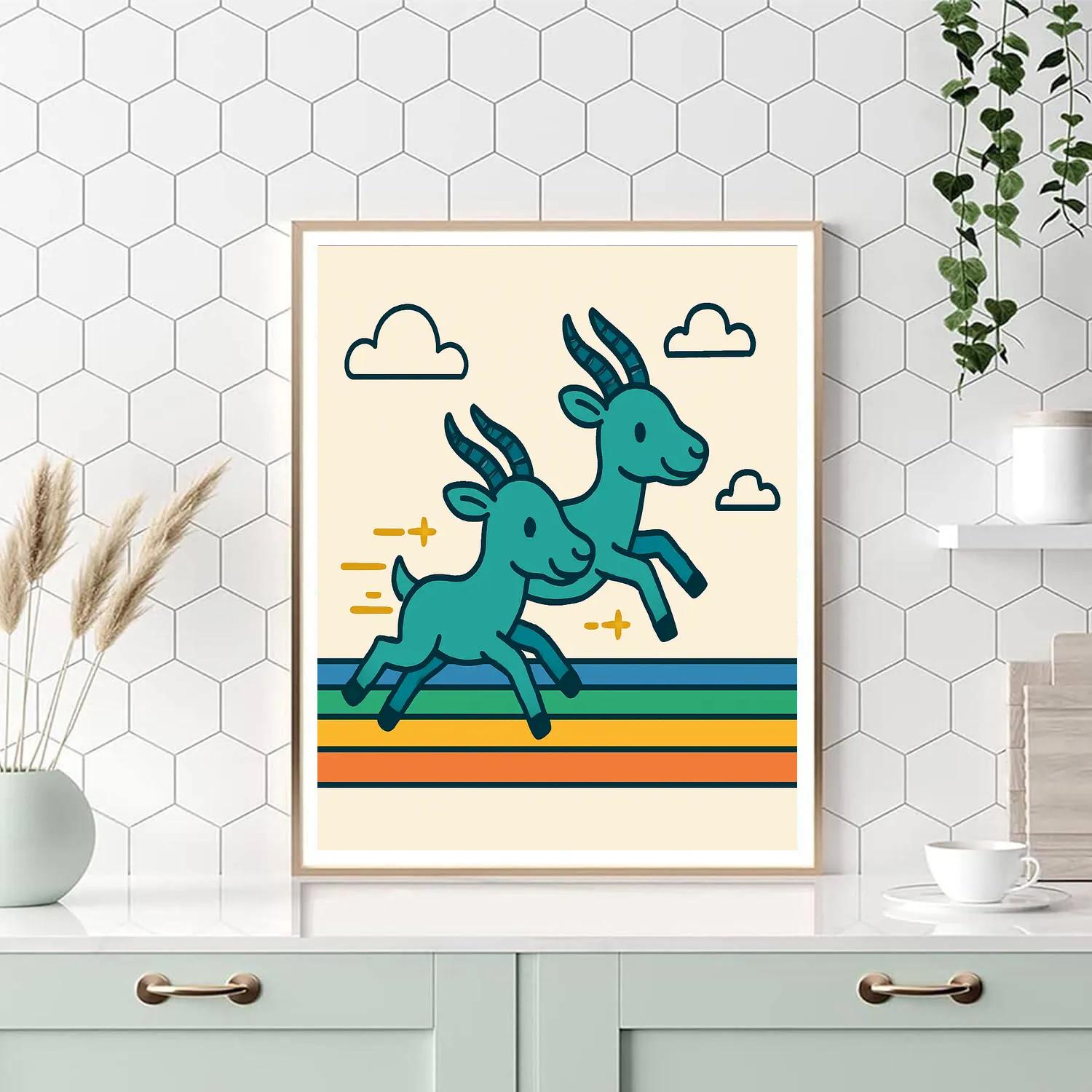 Galaxy Gazelle Race Number painting