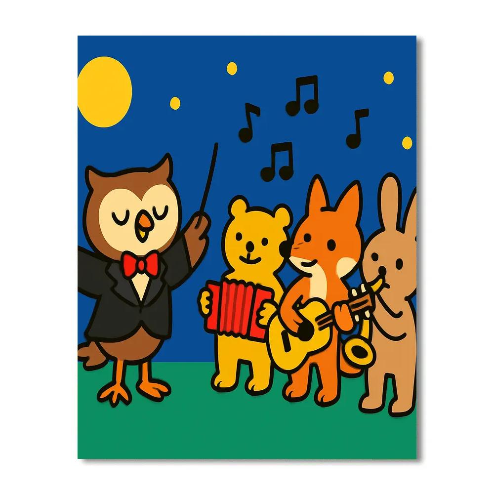 Orbiting Owl Orchestra paint by number