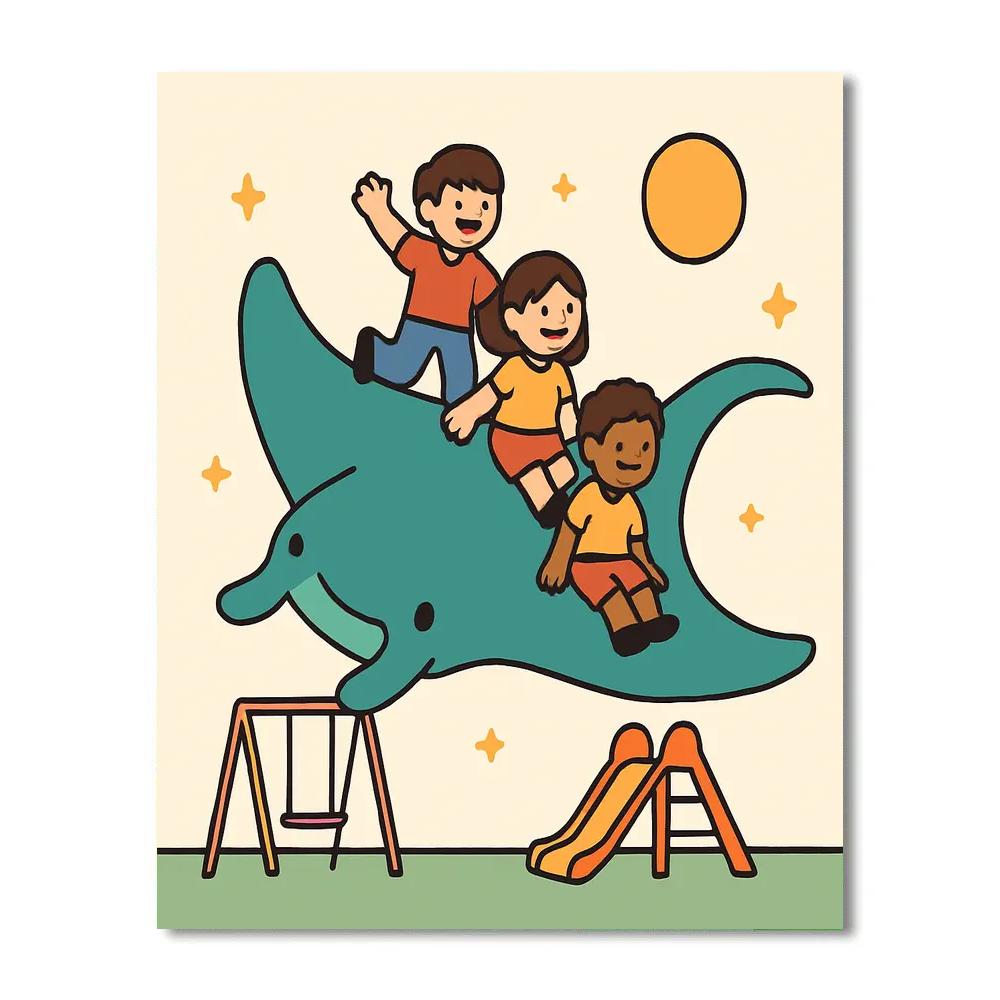 Meteor Manta Playground Paint by numbers art