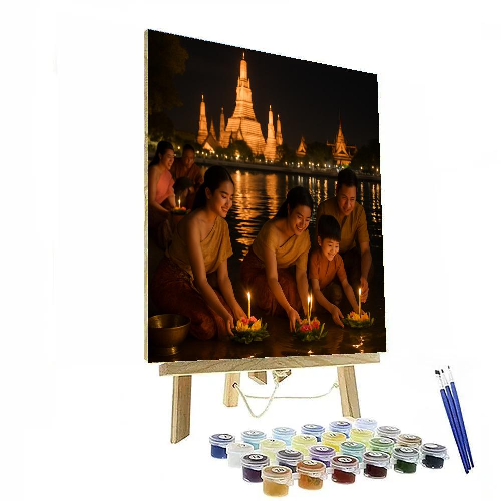 River Lantern Ceremony Bangkok Numbered painting kits