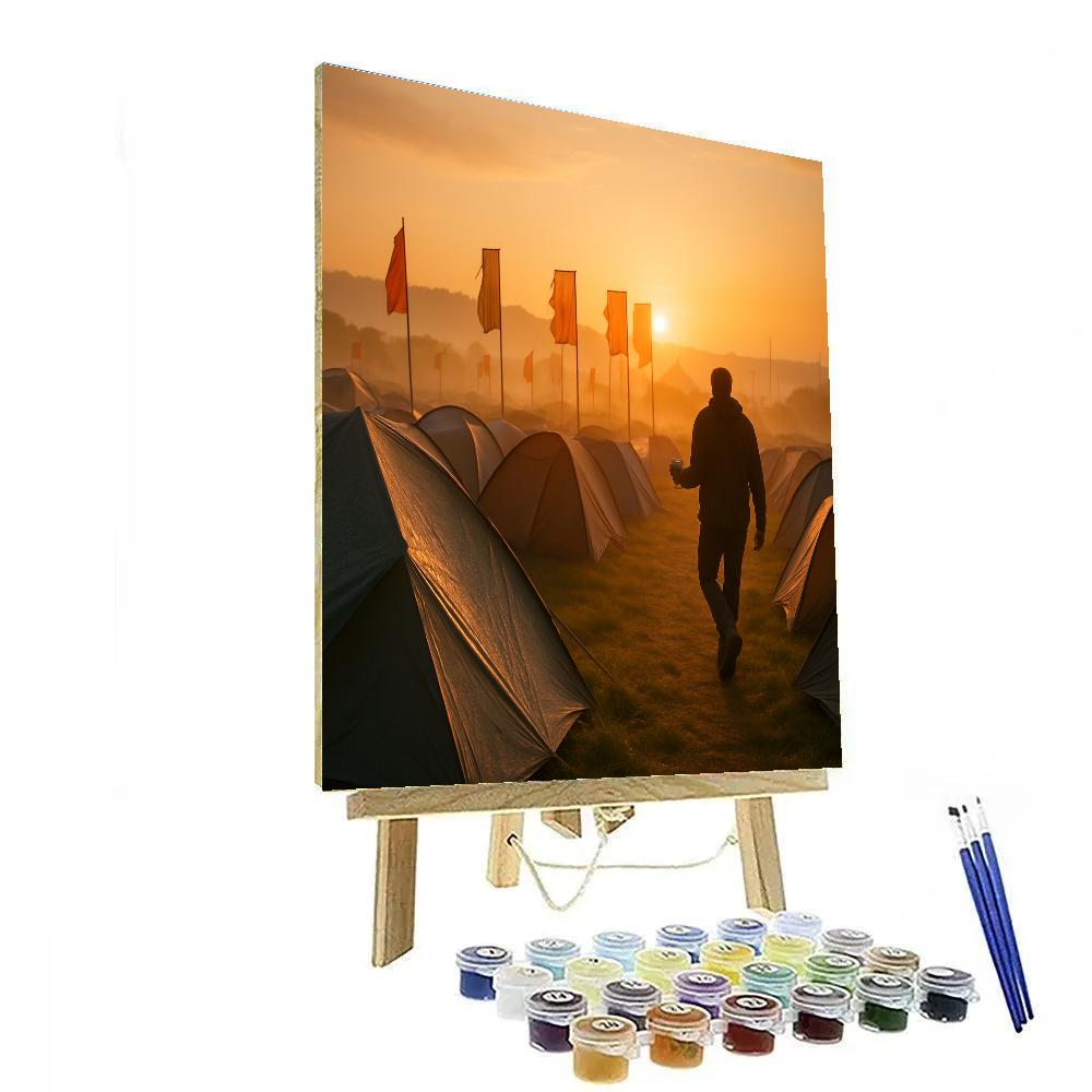 Glastonbury Field Sunrise Numbered painting kits