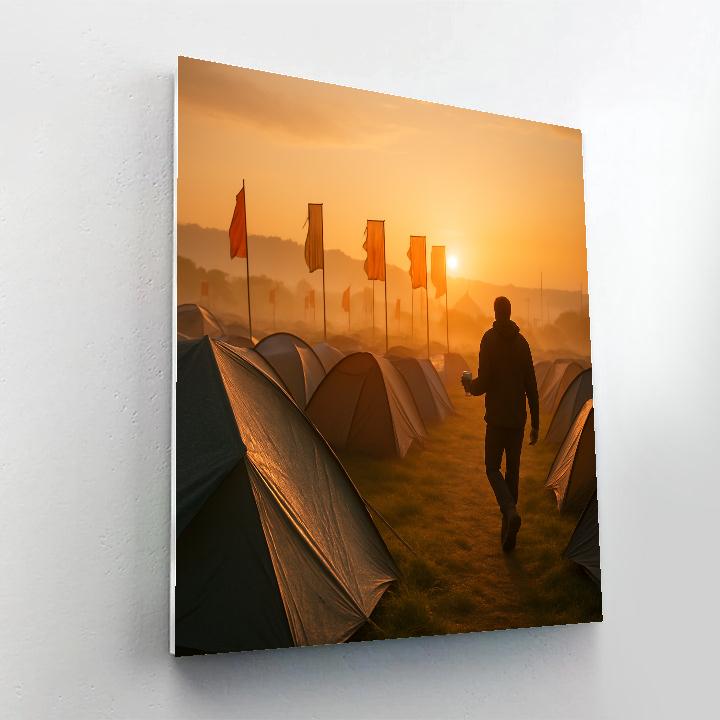 Glastonbury Field Sunrise Numbered painting kits