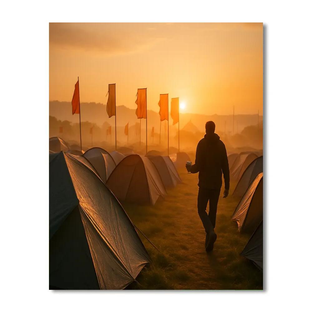Glastonbury Field Sunrise Numbered painting kits