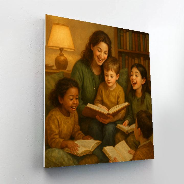 Sunday Library Reading Circle Paint by numbers art