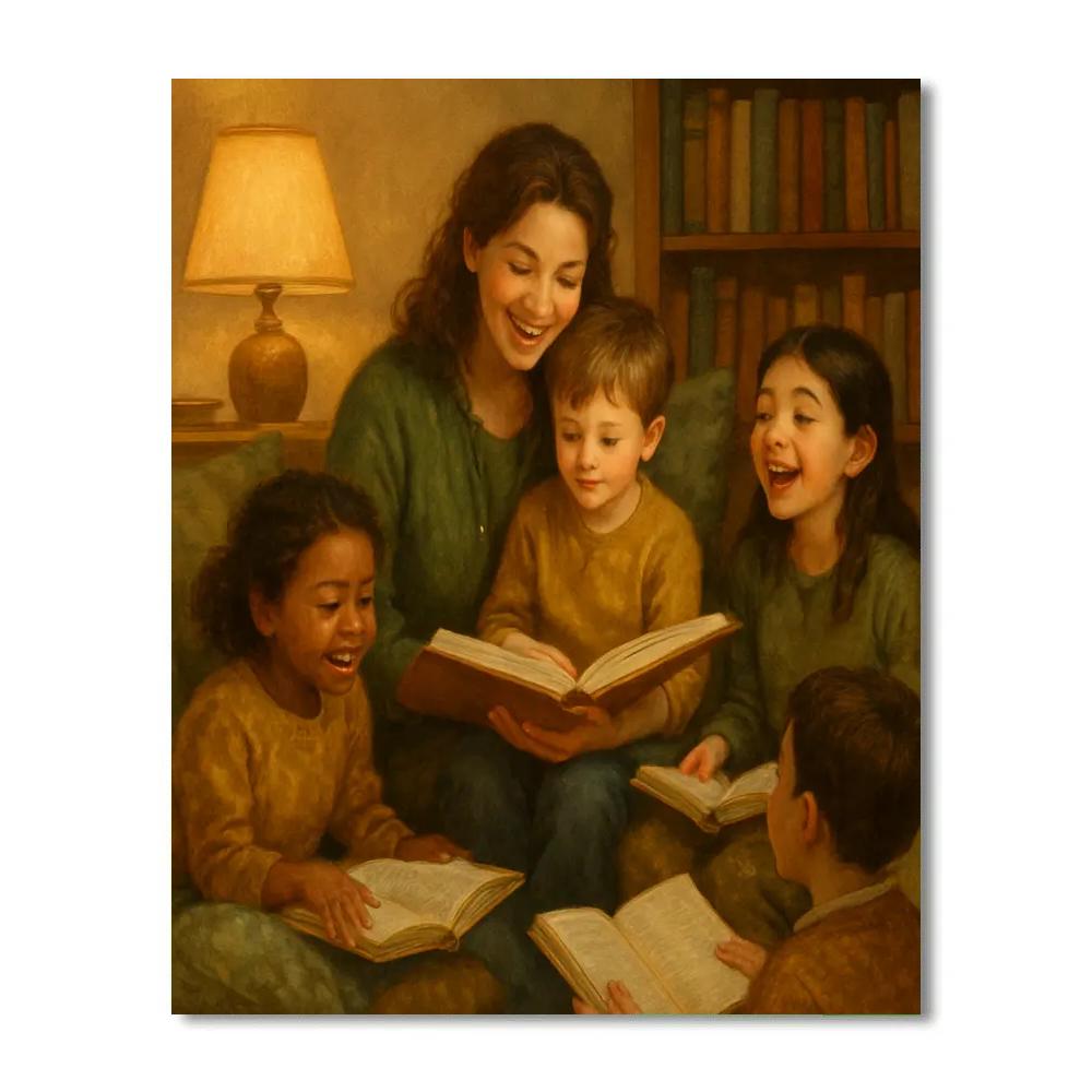 Sunday Library Reading Circle Paint by numbers art