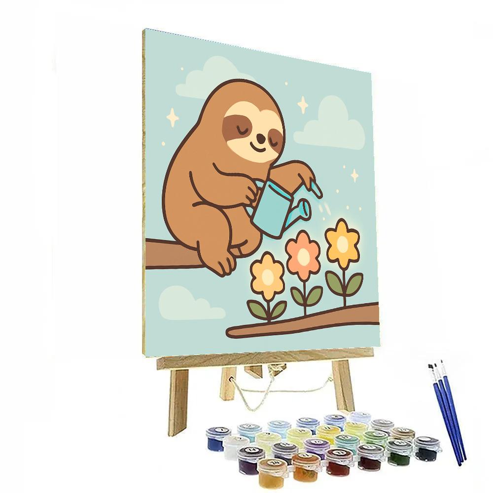 Stardust Sloth Garden Paint by numbers art