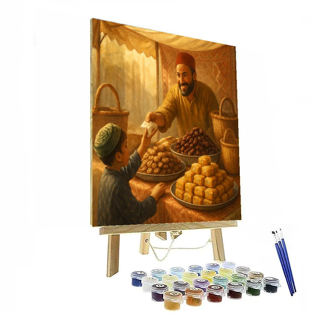 Eid Sweets Stall Close-Up paint by number