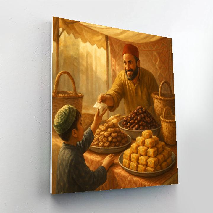 Eid Sweets Stall Close-Up paint by number