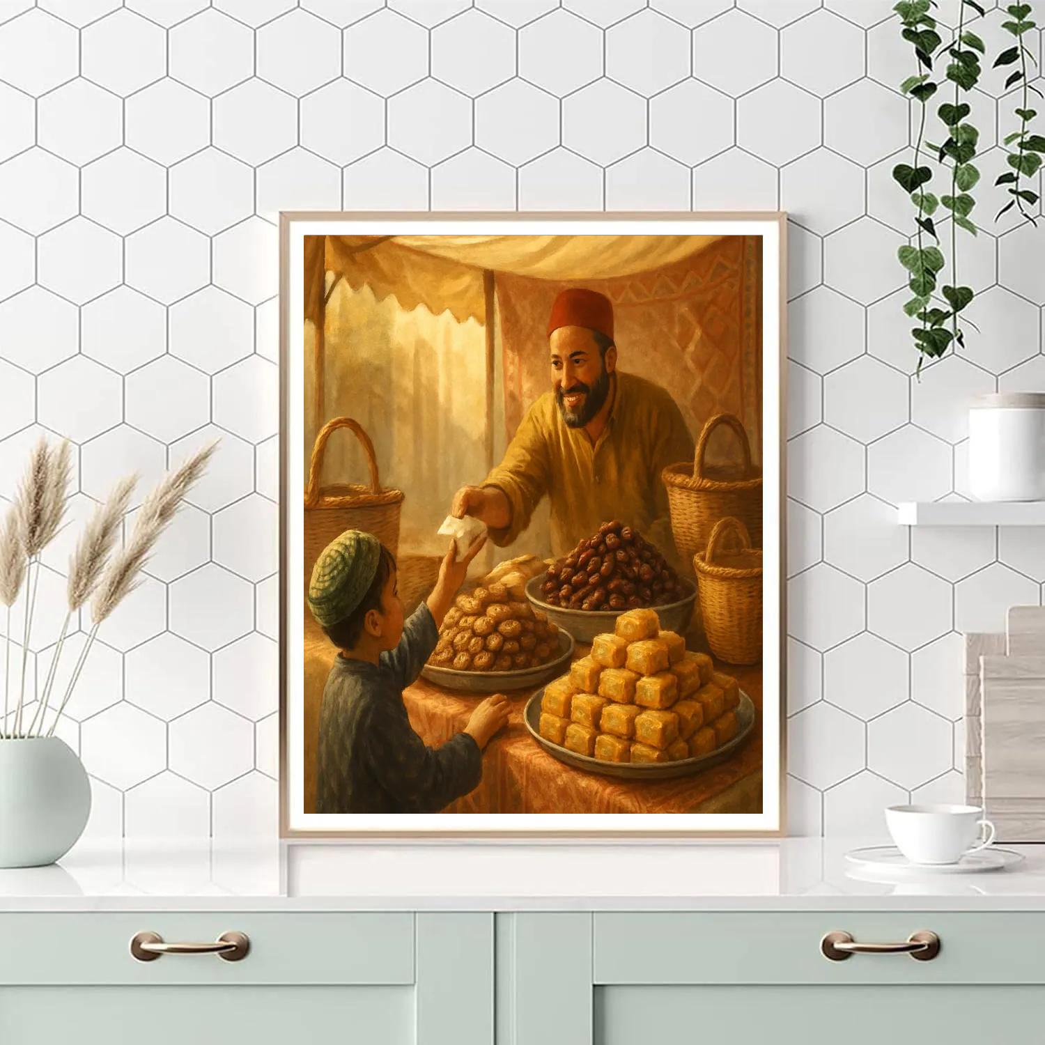 Eid Sweets Stall Close-Up paint by number