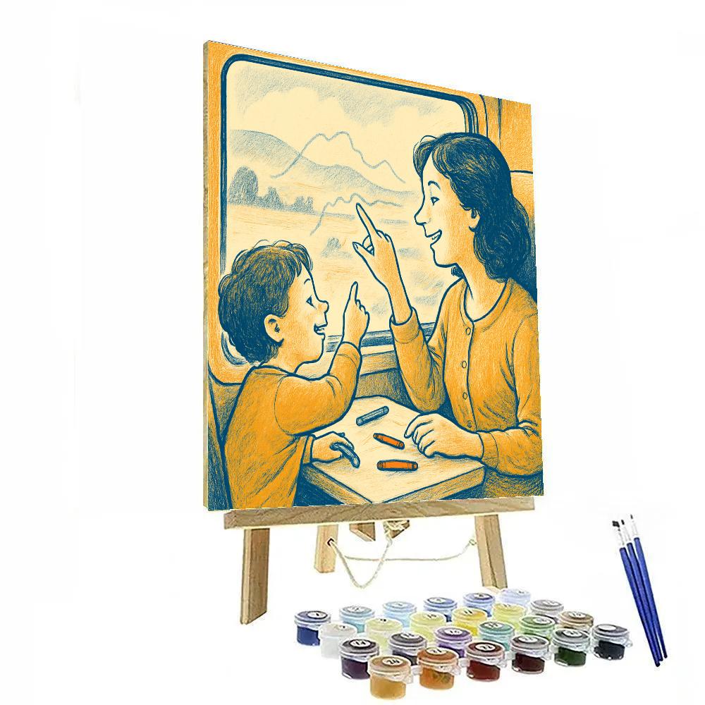 Train Window Drawing Together DIY paint by numbers