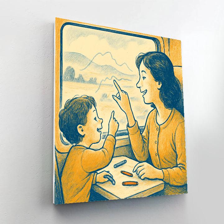 Train Window Drawing Together DIY paint by numbers