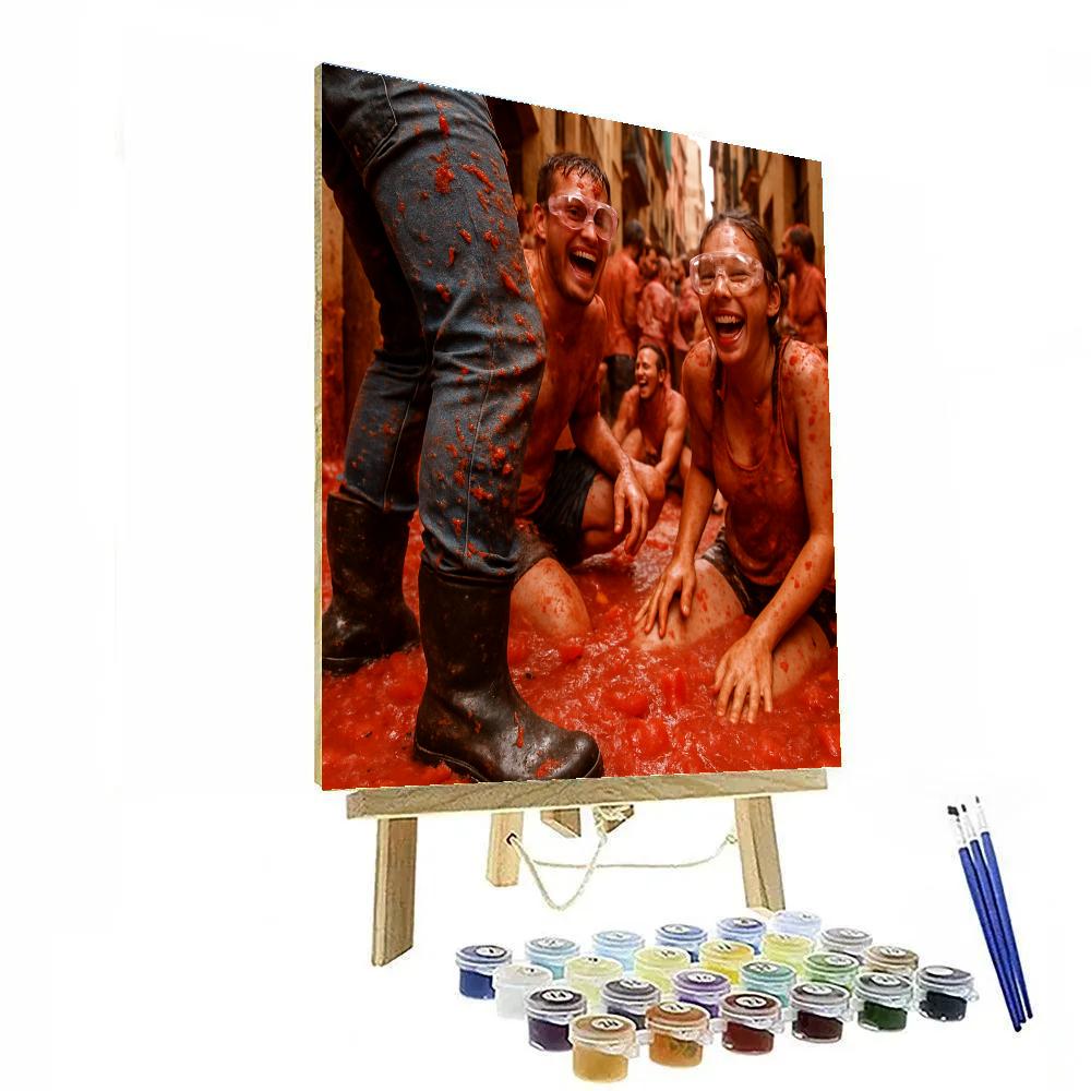 La Tomatina Street Chaos paint by numbers